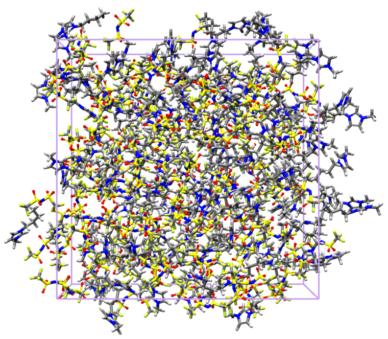 Ionic liquid electrolytes based on imidazolium and tetra-alkyl-ammonium cations, coupled with bis(perfluroalkylsulfonyl)imide anions